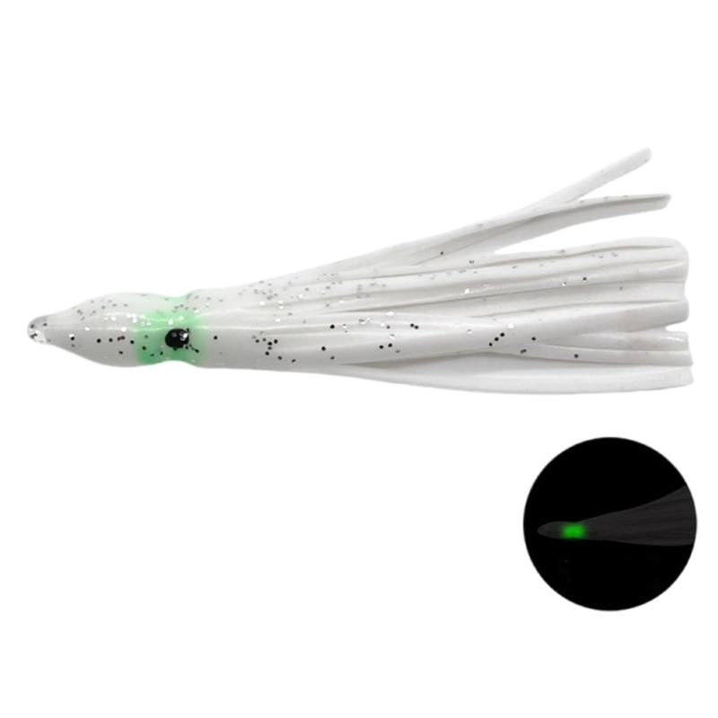 50Pcs Baits Soft Fishing Lures Squid Skirts 5-12cm Artificial Baits Glow Trolling Skirt Lures Saltwater Fishing Baits