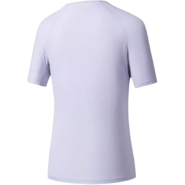 Anta Champion Outdoor Series Breathable Comfortable Moisture-Wicking Simple Slim Fit Short Sleeve T-Shirt Women Tops Gray-Mist-Purple 162520111-4
