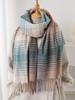 Damen Herbst Winter Gestrickter Schal Kopftuch Damen Herren Lässig Preppy Gestreift Quaste Schal Mujer Herren Wickeltuch Schal Unisex Neu Koreanisch