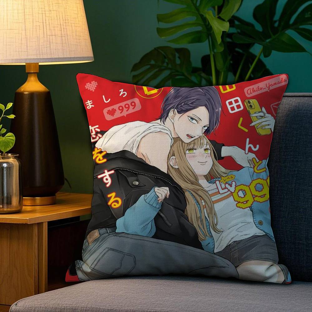 Můj milostný příběh s Yamada-kunem na Lv999 Povlak na polštář Pohovka Obývací pokoj Ložnice Oboustranný tisk Polštář Povlak na polštář pro zdřímnutí