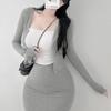 Dongdaemun Slimming Cardigan & Fishtail Skirt Set for Women