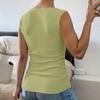Women Sleeveless Tank Top Slim Fit Crew Neck Textured Stretchy Summer Casual Basic Vest Top for Layering or Daily Wear