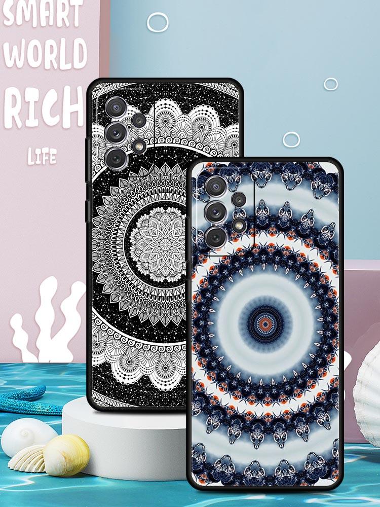 Retro Circular Totem Design Phone Case for Samsung Galaxy A55 A35 A17 A07 A15 A13 A25 A51 A71 A72 A73 A32 A52 A52S A41 Soft TPU