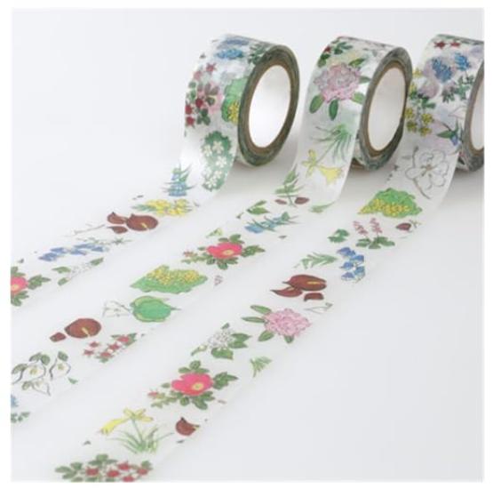 Rokkatei Floral Masking Tape Marsei Label Masking Tape of Stationery [Hokkaido Exclusive] / (Set 2)