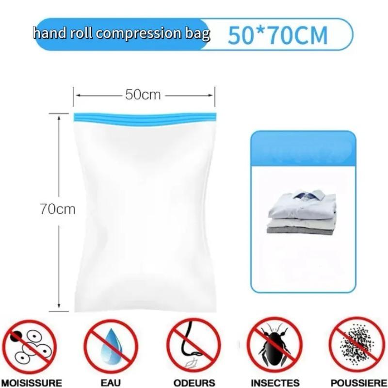 Travel Compression Bags, Roll Up Travel Space Saver Bags for Luggage, Cruise Ship Essentials Cothes, Folding Compressed Bag