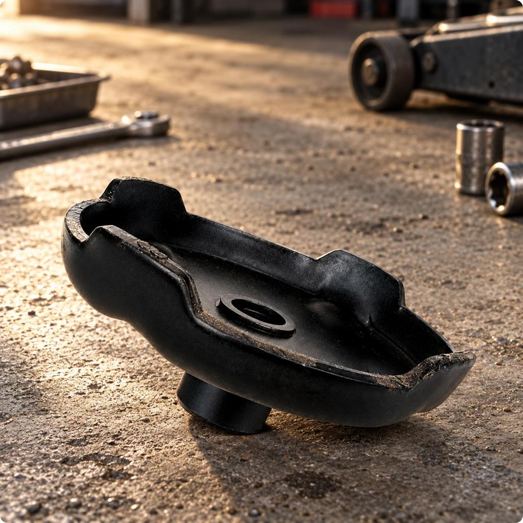 Floor Jack Saddle with Raised Edge Tray Easy Installation Round Lifting Hydraulic