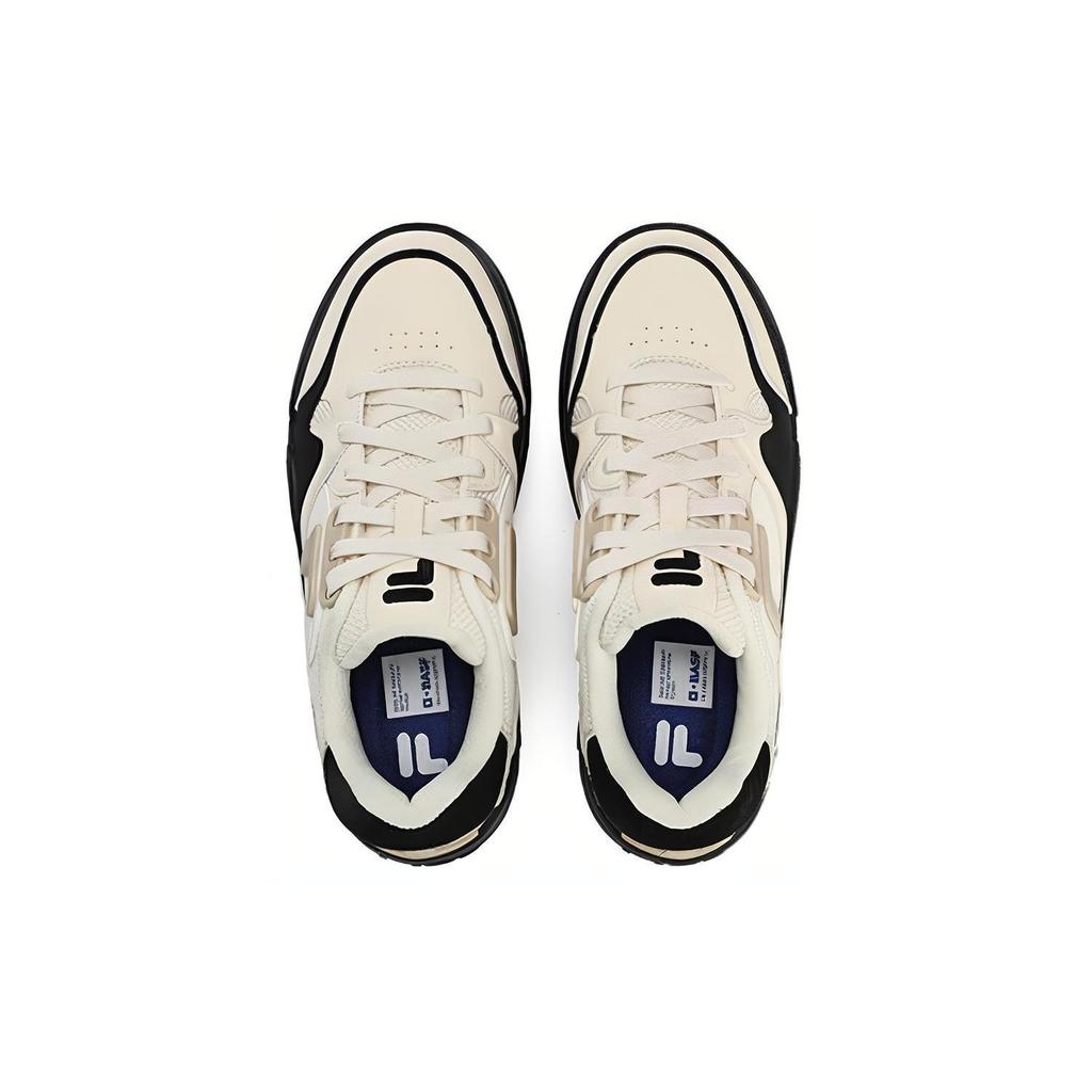 FILA Fusion Bank DX Comfortable Lightweight Height Increasing Low Top Sneakers Women sneakers Black White T12W342206FAB