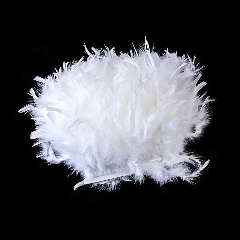 1Yards Dyed Turkey Feathers Trim Crafts Ribbon 10-15Cm White Feather Fringe For Wedding Dress Decor Sewing Accessories Plumas