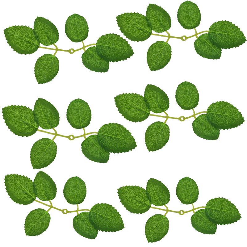 (20Pcs/pack) 12cm Green Simulated Tree Leaves Rose Leaf Home Decoration Vase Decoration Bouquet Packaging Diy with Handmade