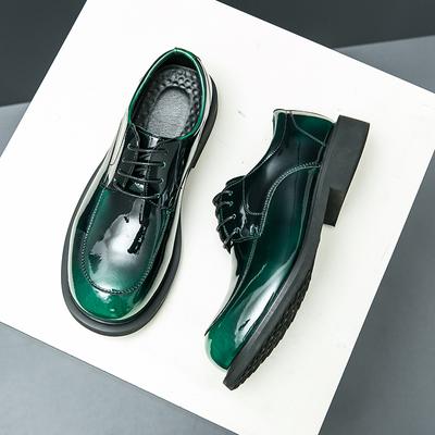 Mode Vrijetijd Zakelijk Heren leren schoenen Patentleer Mode Glanzend Designer Bruiloft Mode Schoenen Feest Derby Schoenen Groene Moccasins