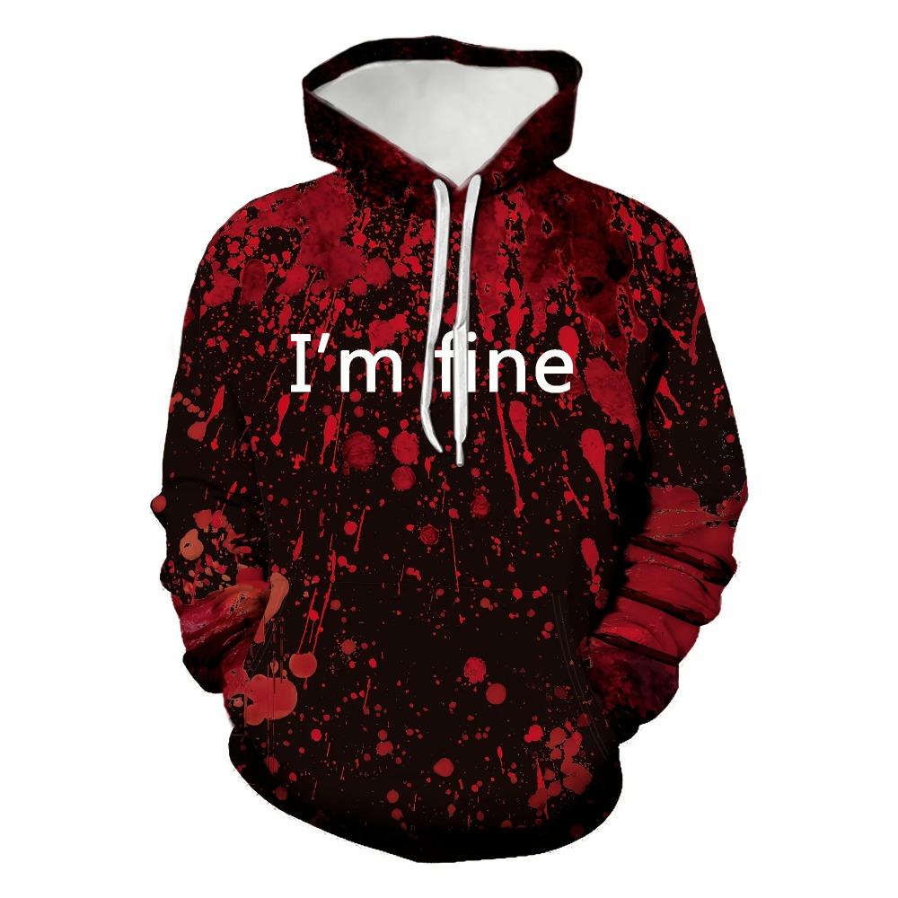 

Мужская толстовка с капюшоном на Хэллоуин с капающей кровью и 3D-принтом в виде черепа, осенняя мода, фестиваль ужасов, узор с буквами, тонкая унисекс-толстовка с капюшоном 5XL