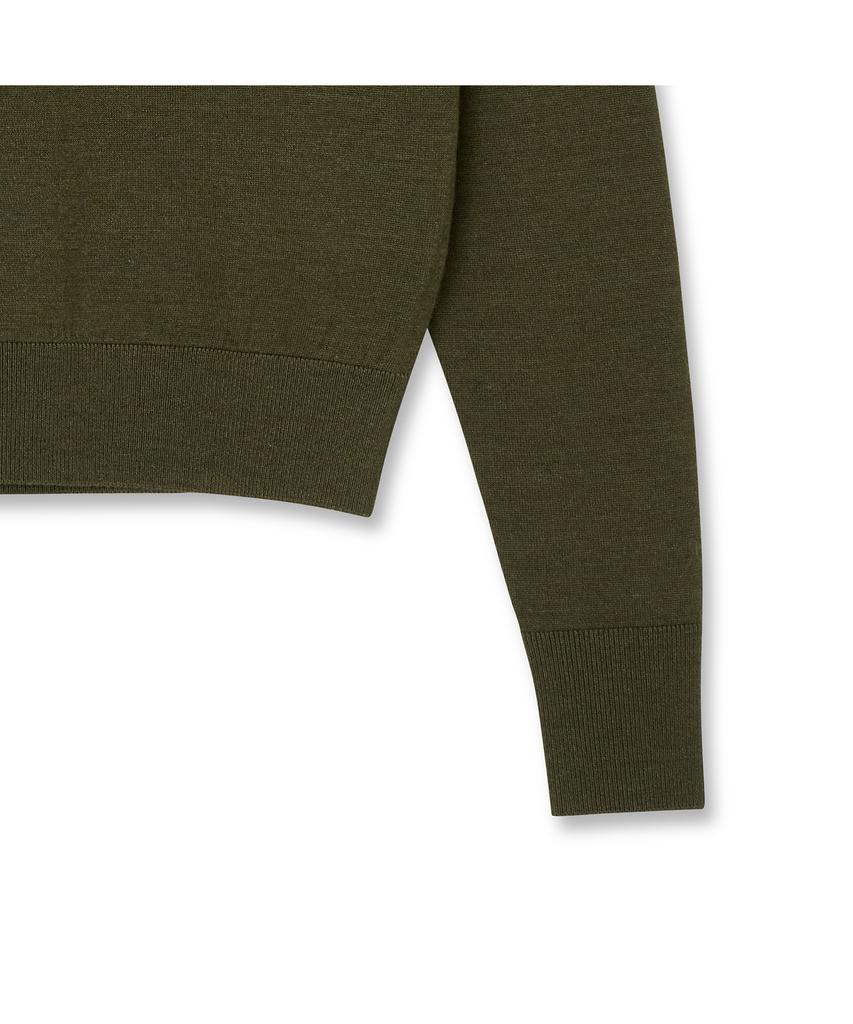 IOLO Women'S Wool Silk Crew Neck_Khaki