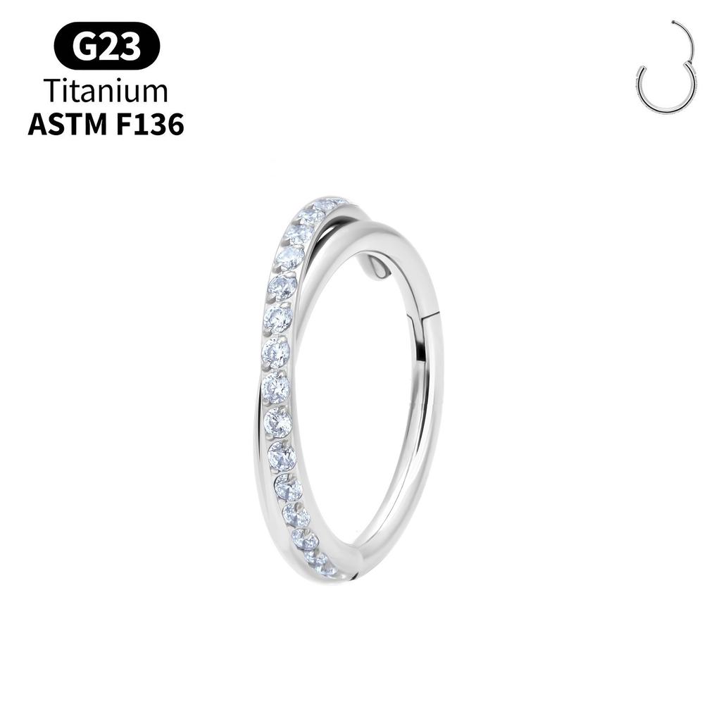 Titan-Hoop-Clicker-Set Helix Tragus Septum Conch Vertikal Anatomie Stack Nase Lippenring Scharnier Segment Piercing Körperschmuck