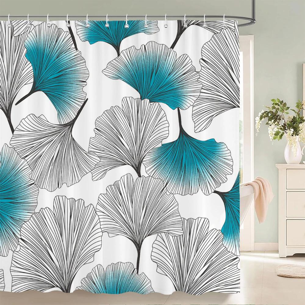 JY01Flower Shower Curtain Bathroom Waterproof Polyester Shower Curtain Floral Printing Curtains for Bathroom Shower with Hooks@1