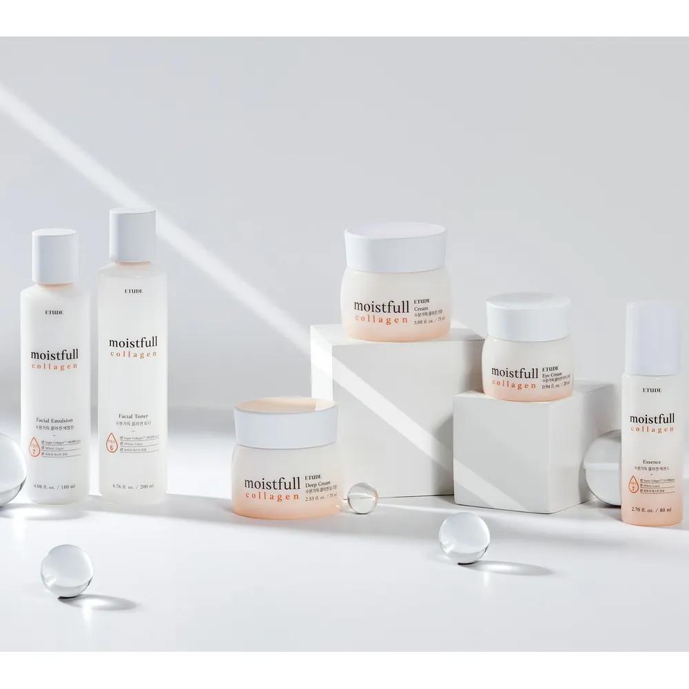 [Kollagen Feuchtigkeits-SET] Feuchtigkeitsreiches Kollagen 3-teiliges Set (Toner 200ml + Emulsion 180ml + Creme 75ml)