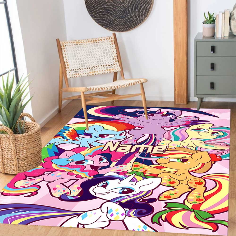 Little Pony (11) Customize your name rug, office chair cushion, home bedroom living room gift.