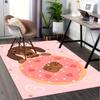 Chair Mat Office Carpet Oversized Pink Donut with Cute Dog Design, Perfect for Home Decor, Sofa Rug, and Office Use As a Gift for Any Room