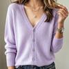 Women's Long Sleeve Knitted Cardigan: Plus Size Spring-Summer Sweater Coat