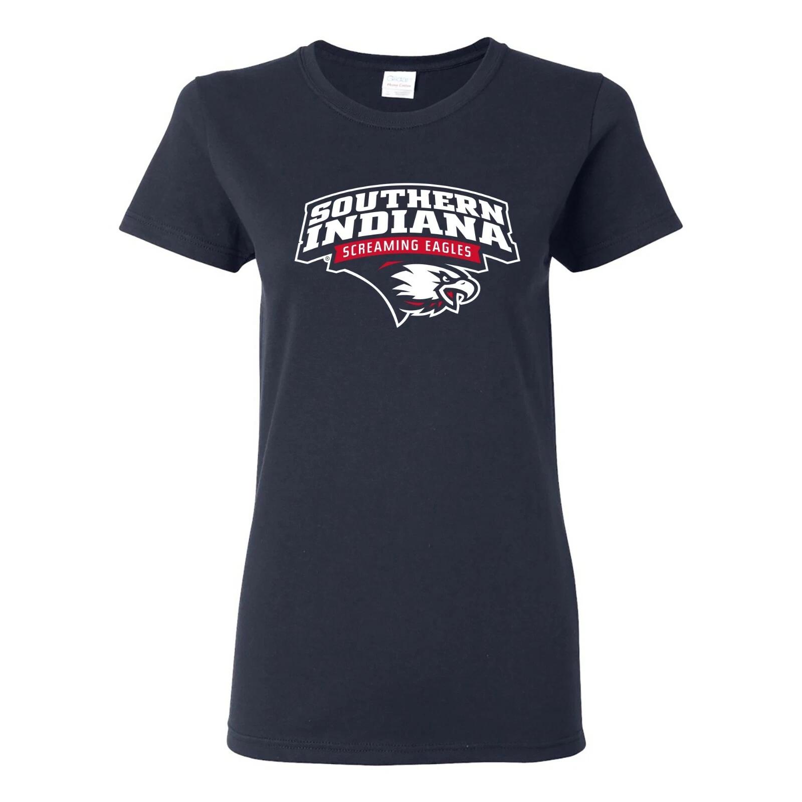 Southern Indiana Screaming Eagles Arch Logo Ladies T-Shirt - Navy M