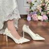 Pointed wedding shoes women's shoes new main wedding dress high heels wedding shoes bridesmaid shoes flower engagement shoes