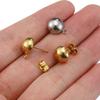 10pcs Stainless Steel Ear Studs Mushroom Ear Post with Open Rings DIY Half Ball Dangle Drop Earring Jewelry Making Accessories