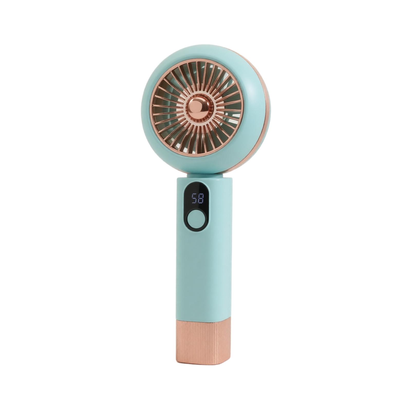 Portable Rechargeable Fan with LED Light - Handheld Desk Fan for Home, , and Travel one size синий