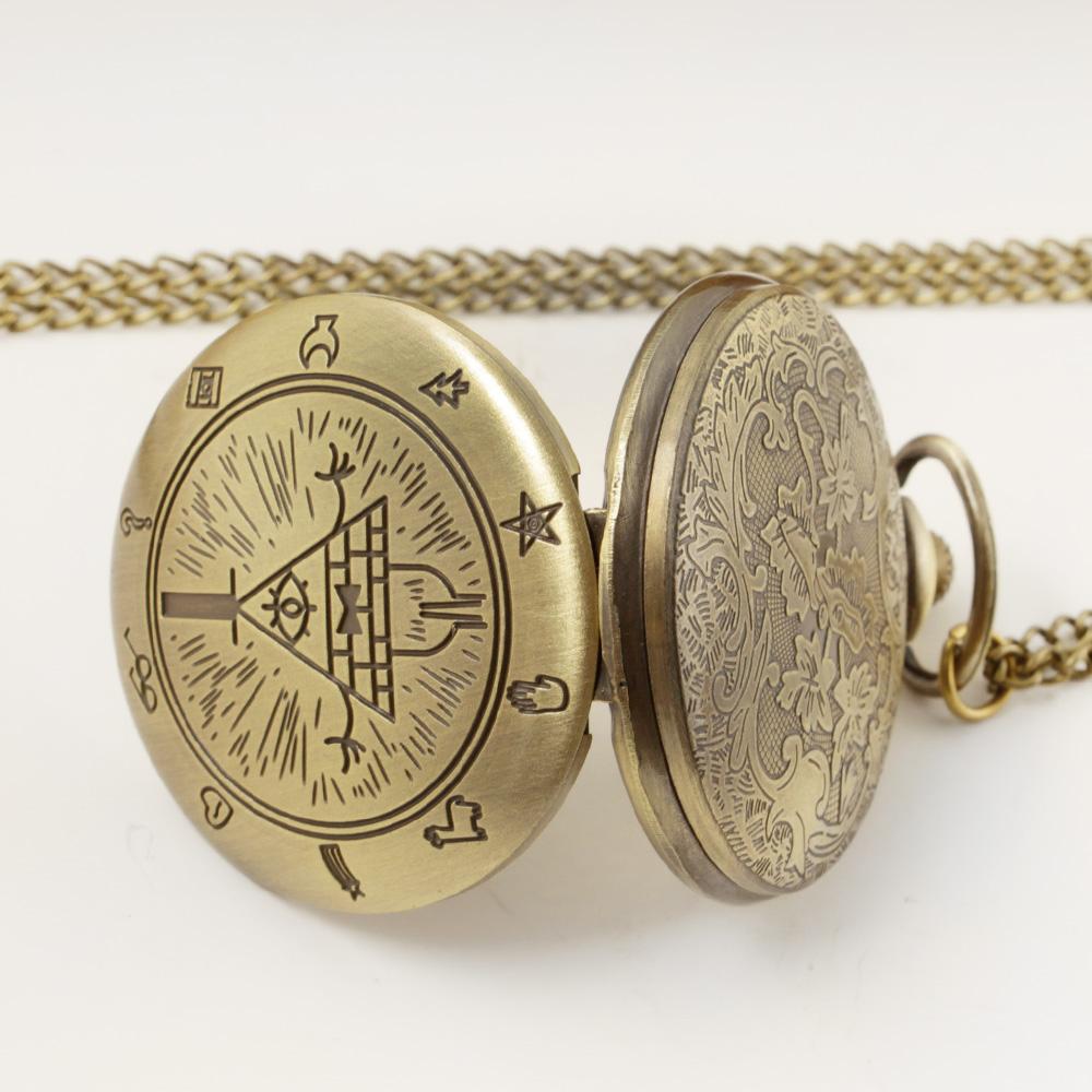 10pcs/lot Wholesale Bronze Vintage Quartz Pocket Watches Necklace Steam Punk Pendant Mens Women Pocket FOB Watch Halloween Gift