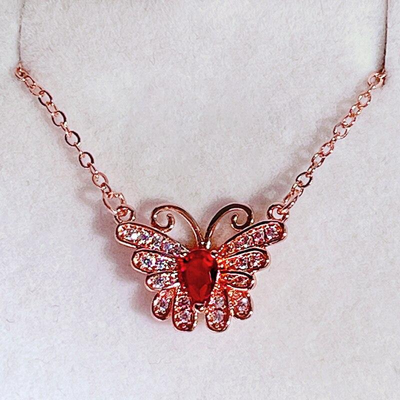 BELLA BOX Classic Pendant Necklaces With Butterfly For Women Charm Wedding Engagement Fine Jewelry