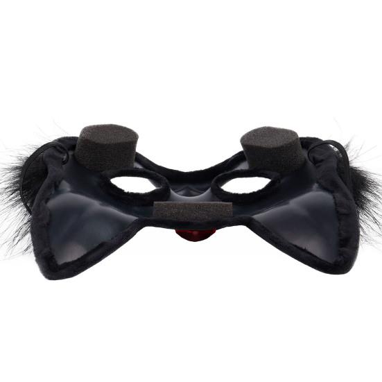 Maska Ochronna na Twarz na Imprezę Pluszowy Lis Wzór Strój Karnawałowy Maska Ochronna na Twarz z Dekoracją ze Sztucznych Kamieni Szlachetnych Halloween Cosplay Akcesorium na Przyjęcie Urodzinowe