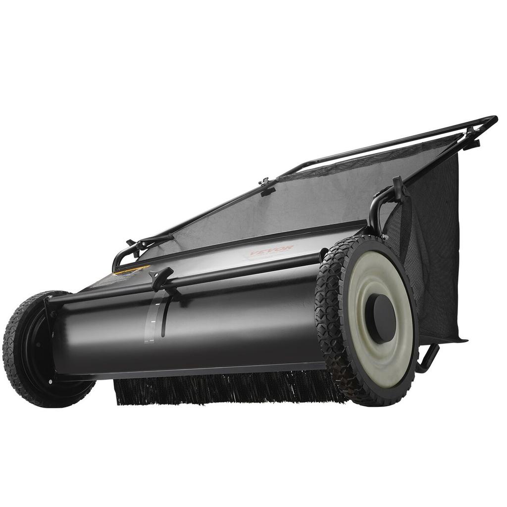 Push Lawn Sweeper, 26-inch Leaf & Grass Collector, Strong Rubber Wheels & Heavy Duty Thickened Steel, Durable to Use with Large Capacity 7 cu. ft.