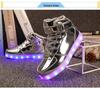 LED Light-Up High-Top Kids' Fashion Sneakers