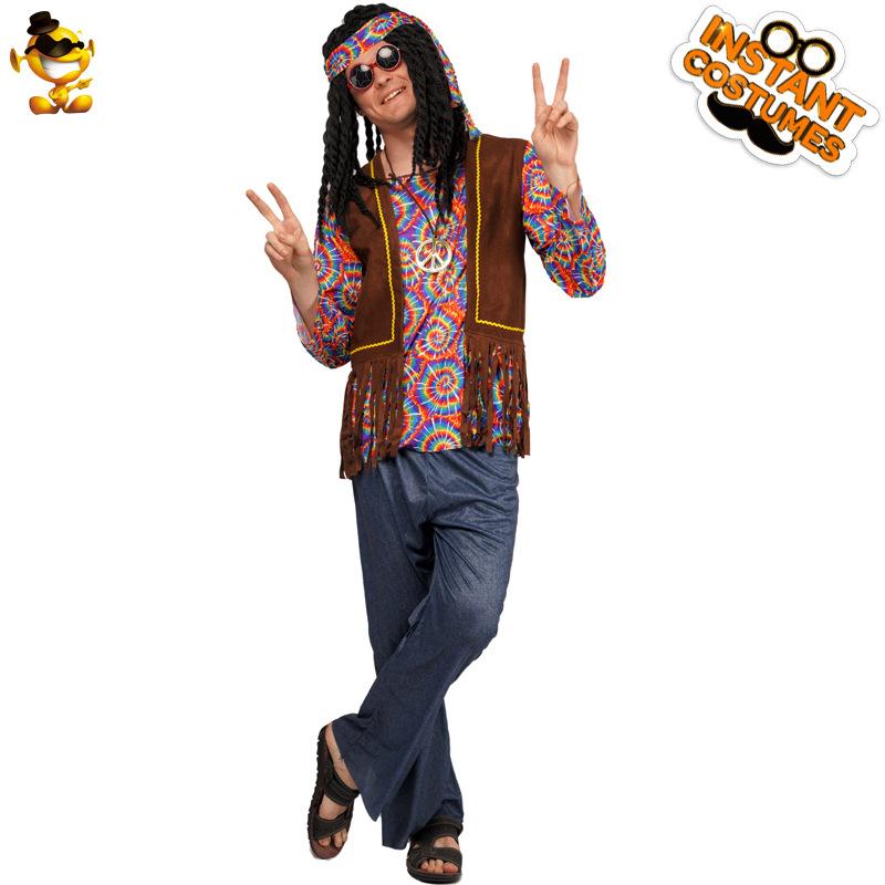 

Carnival adult big man 70s hippie print suit cosplay cosplay show costume One size fits all