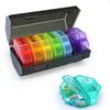 Pill Cases Box Organizer 7 Days 28 Grids 4 Times One Day Portable Travel with Large Compartments for Vitamins Medicine Fish Oils