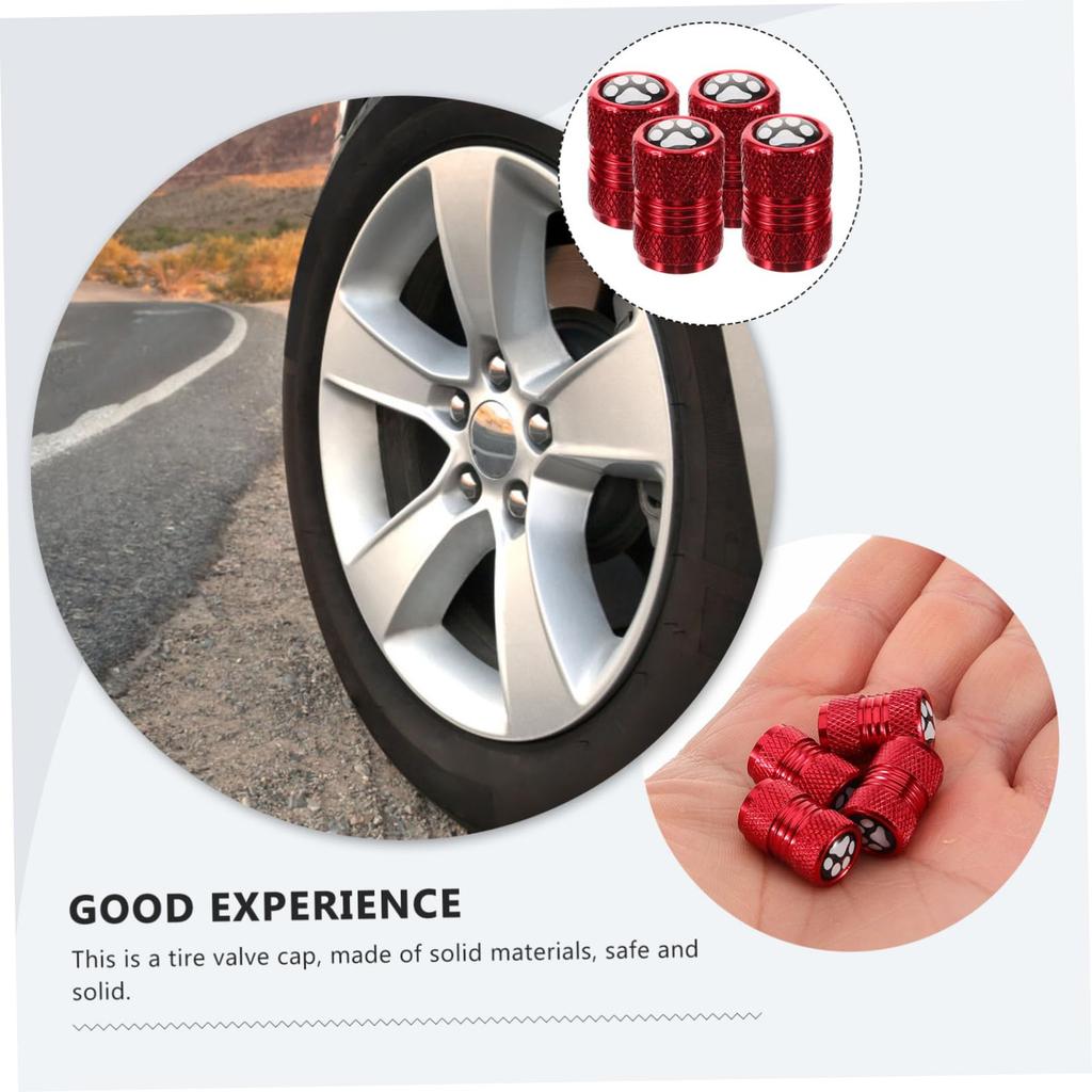 CLISPEED 4pcs Tire Valves Auto Valve Caps Car Valve Stem Caps Tire Caps Kit