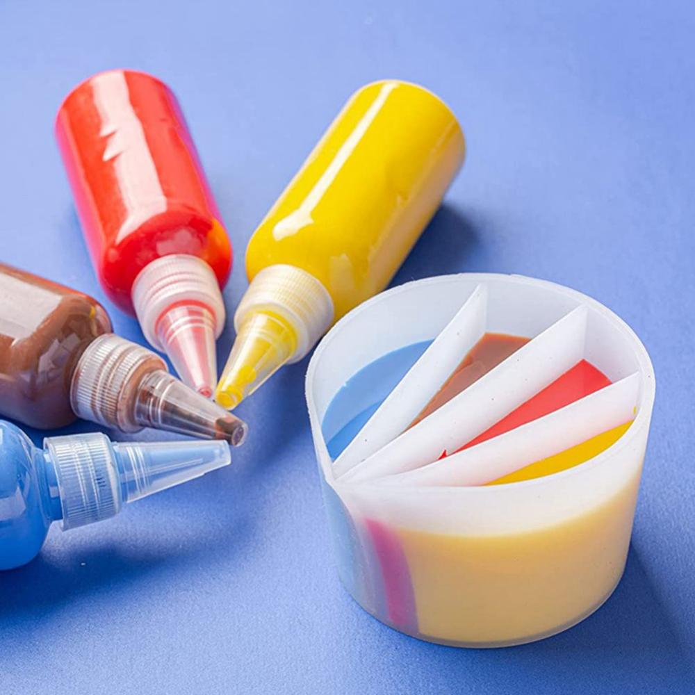 

with Dividers Acrylic Silicone Resin Split Cups Fluid Pour Supplies Clay Tools Paint Pouring Cup 2 Chambers