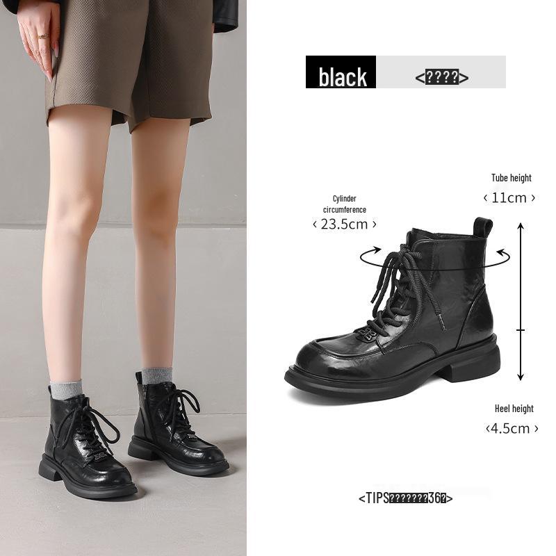 

Augusden Women s Black Ankle Boots - Thick-Soled Martin Style for Autumn/Winter 2025, Vintage British Motorcycle Design 40
