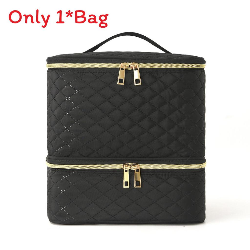 Modern Minimalist Double Layer Large Capacity Makeup Organizer For Travel And Home Use