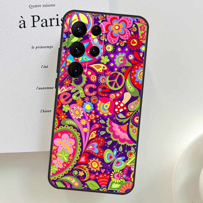 Hippy Hippie Psychedelic Art Peace Phone Case For Samsung Galaxy S25 Ultra S9 S10 S20 FE S21 S22 S23 Plus S24 Ultra Cover Shell