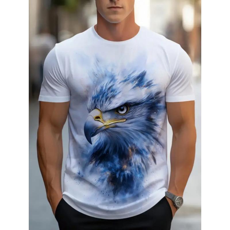 T-Shirts Oversize Eagle Graphic T-Shirt Summer Short Sleeve Tops Tees Oversized Fashion Animal Men T-Shirt Vintage Men's Clothes