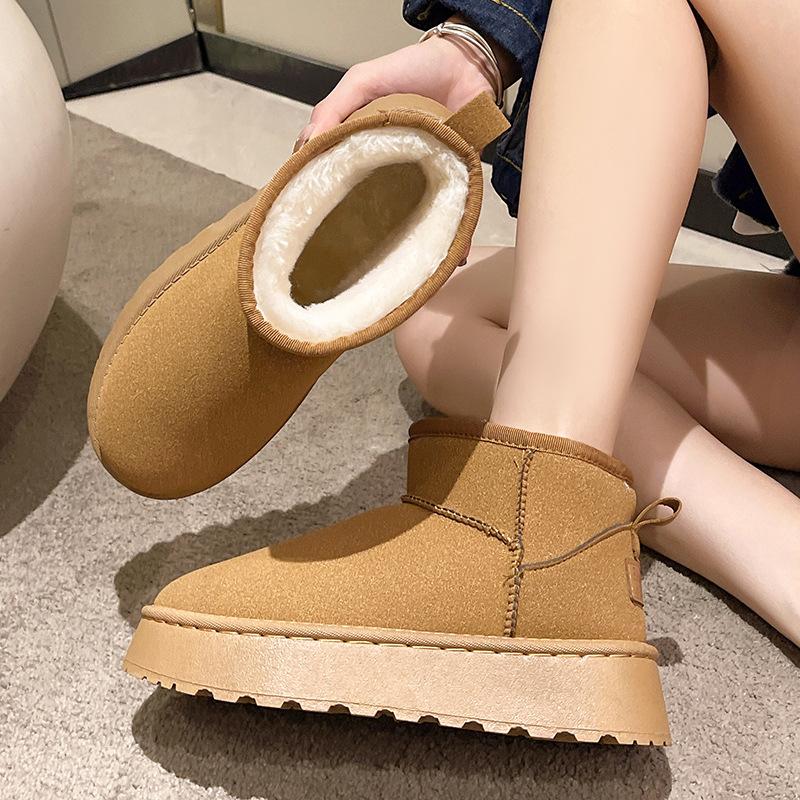 

Женские зимние толстые и теплые ботинки для снега с добавлением флиса Короткие ботинки 39