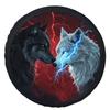 1pc Clashing Wolves Themed Tire Cover Wheel Cover, Trendy Universal Wheel Cover Tire Cover Wheel Protection Cover, Suitable For