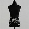Chaîne de taille élégante multi-rangs en perles imitation - 74+30cm Chaîne de ventre réglable avec pompon en métal pour les vacances à la plage