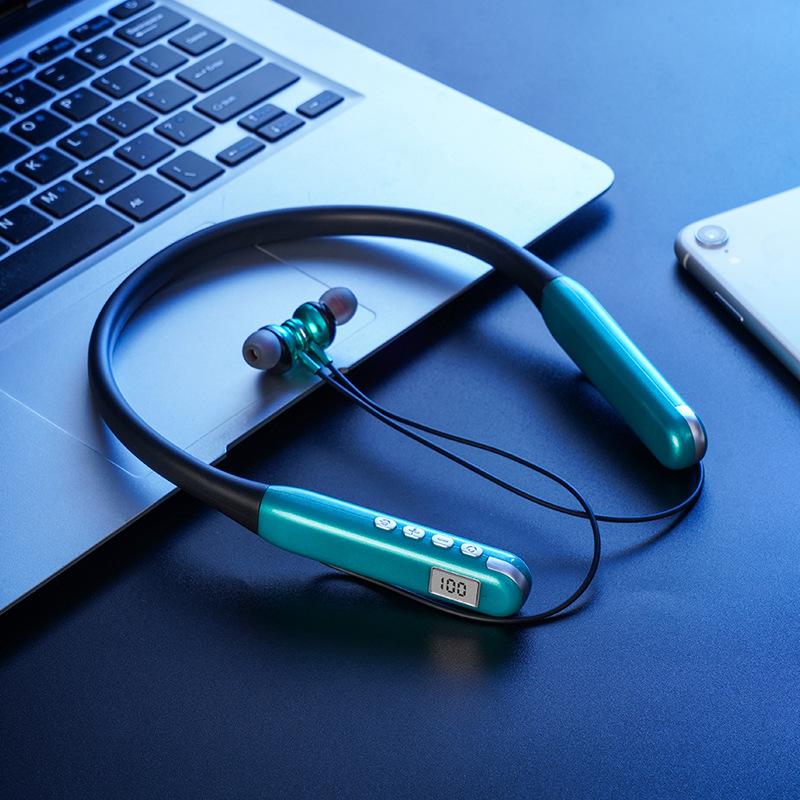 Intelligent Digital Display Bluetooth Headset High Definition Sound Quality Neck Headset Multi-device Compatible Sports Headset