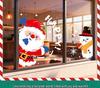 Santa Claus Holiday Window Cling Stickers: Christmas Atmosphere Decoration for Glass Doors