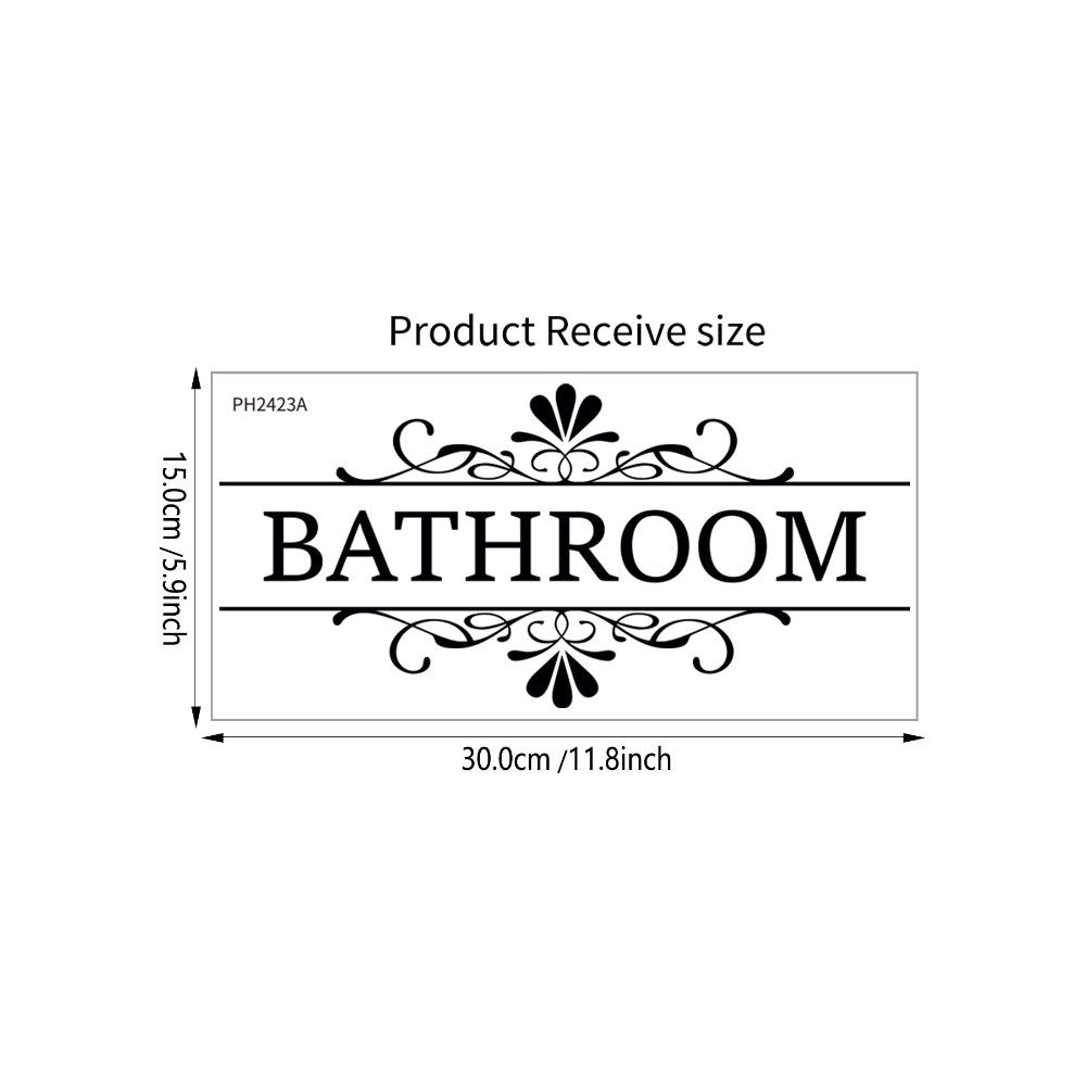 Black Toilet Door Stickers Removable Bathroom Wall Sticker WC Doorway Sign  Cabinet