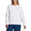 Under Armour Sweat-shirt décontracté à col rond et manches longues de couleur unie pour femmes blanc 1379835-100