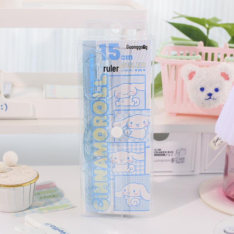 Sanrio Cinnamoroll 15cm Transparent Ruler & Protractor Set for Students 15cm