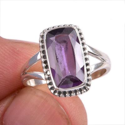 Naturalny kamień szlachetny aleksandryt 925 solidny pierścionek ze srebra próby 925 rozmiar 6 w1q19