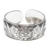 Retro Silver Bracelet Engraved Opening Wide Bracelet Fashionable Personality Miao Silver Old Antique Jewelry