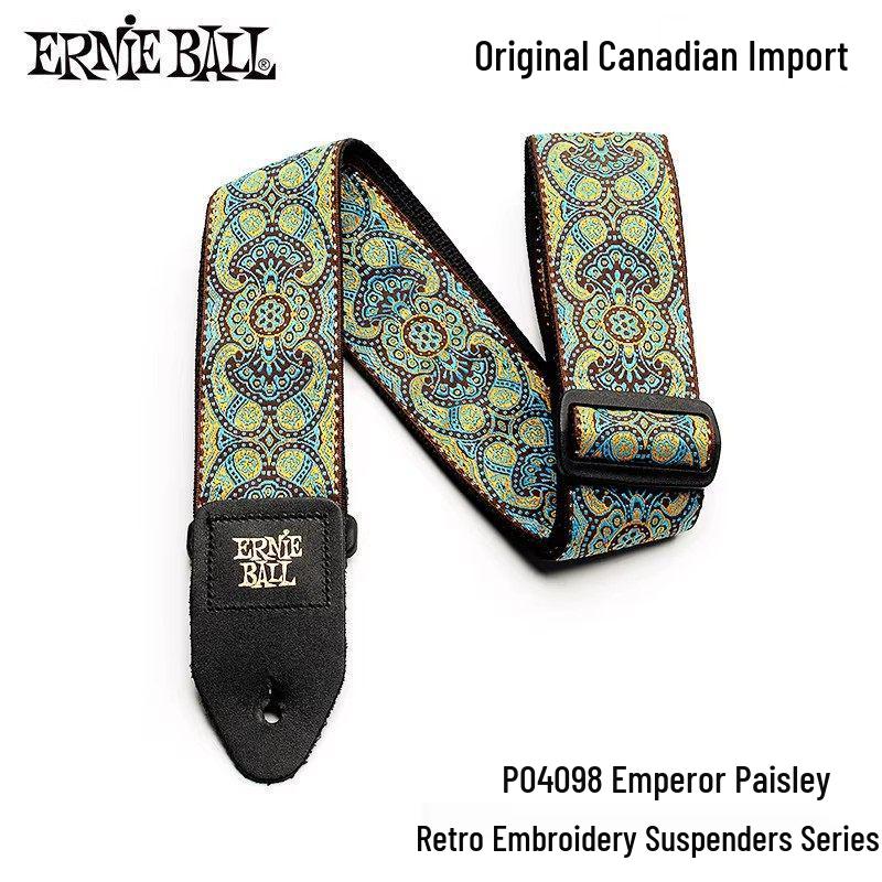 Ernie Ball Unisex Bakelite Guitar/Bass Strap - Extended Nylon Crossbody Shoulder Strap